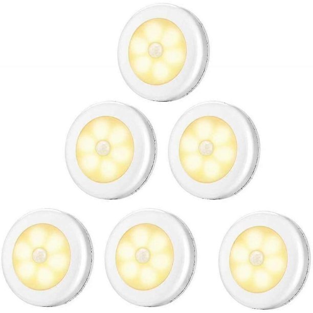 6pcs led wardrobe/wardrobe white closet/cabinet light, motion sensor led lighting, (battery powered)