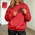 thumbnail image 5 of Xijirk Women Hoodies for Women Oversized Pullover Sweatshirt with Hidden Earphone Pocket for Daily Casual Wear,Red,4XL, 5 of 8
