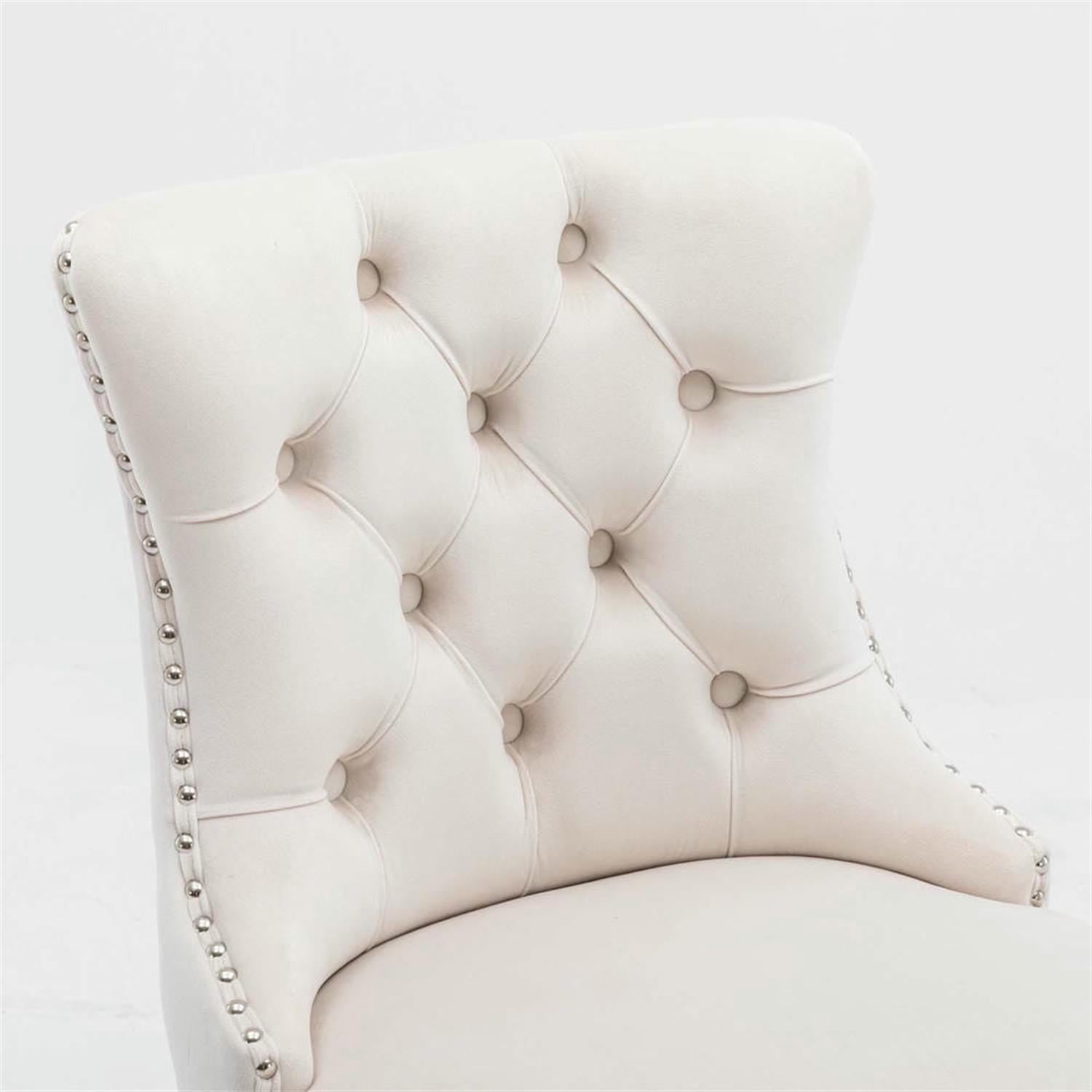 Demi Bonn 40" Counter Height Bar Stools Set of 2, Velvet Upholstered Barstools with Back, Kitchen Island Countertop Chairs for Dining Room, Beige