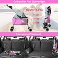 thumbnail image 7 of YRLLENSDAN Folding Dog Stroller, Lightweight Pet Stroller Cat Stroller Jogging Travel Carrier 4 Wheel Waterproof Puppy Stroller Animal Stroller for Medium Small Dogs, 7 of 7