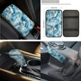 thumbnail image 6 of XYZCANDO Marble Print Car Cushion Cover Steering Wheel Cover Armrest Cover Seat Belt Cover Keychain Fender Cover Handbrake Cover Lipstick Cover Car Coasters Trash Can Interior Decor, 6 of 7