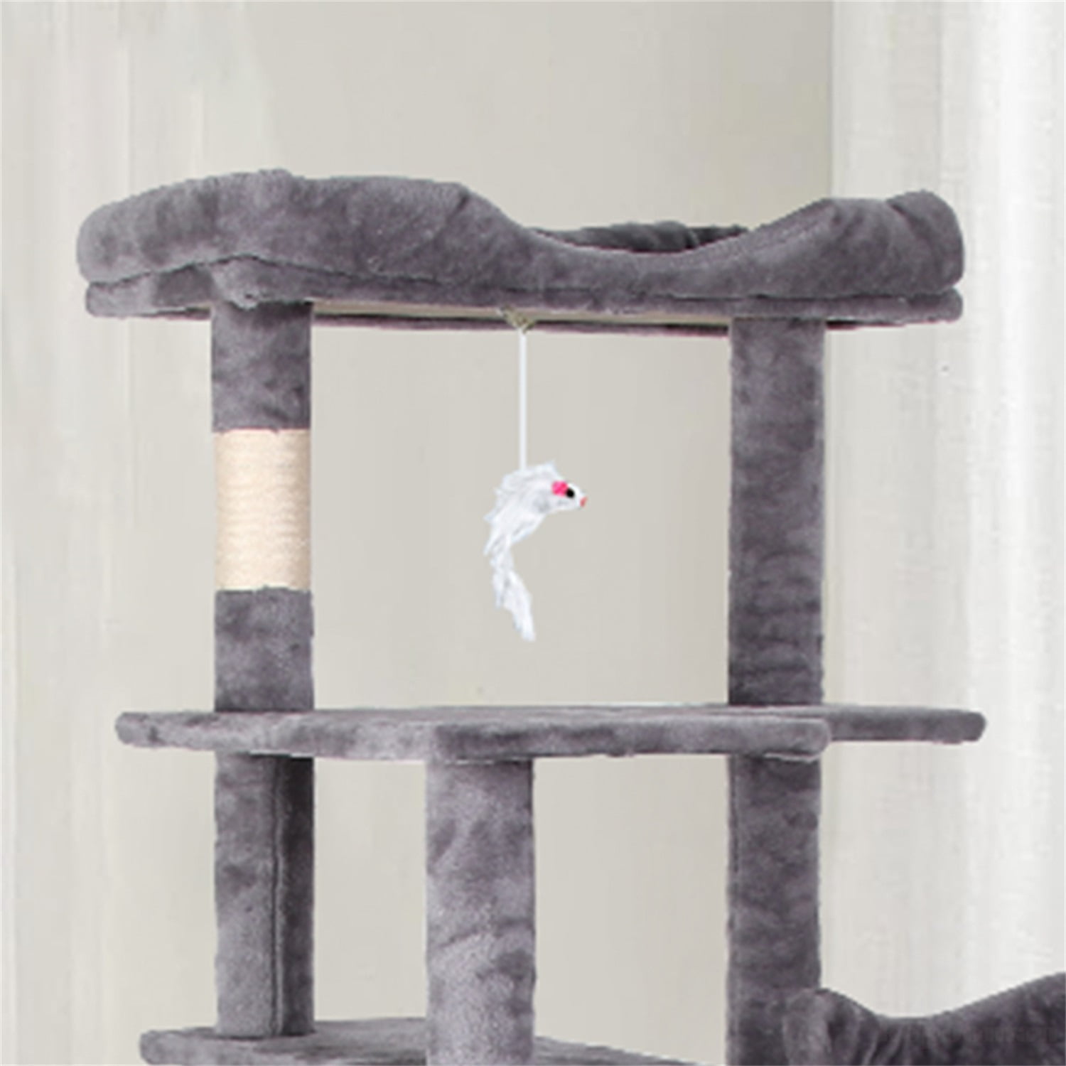 Pefilos 71" Multi-Level Cat Tree Tower for Indoor Cats, Cat Condo for Large Cats with Sisal-Covered Scratching Posts, Gray Pefilos 71" Multi-Level Cat Tree Tower for Indoor Cats, Cat Condo for Large Cats with Sisal-Covered Scratching Posts, Gray