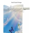 thumbnail image 5 of Cartoon Bunny Linen Curtain Valance for Bedroom/Bathroom/Kitchen/Office/Living/Dining Room Windows, Colorful Easter Eggs Spring Mushroom Rod Pocket Topper Decorative Cafe Drapes Panel 42"x18", 5 of 6