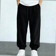thumbnail image 4 of NORO ARK Kids Pants (1-13 Years) Thickened fleece-lined elastic waist casual sports Jogger Pants Black Size 2T, 4 of 6