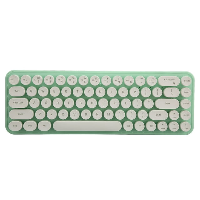 Keyboard Mouse Combo, 2.4G 68 Keys Mini Portable Retro Silent Round Keycap Typewriter Style Colorful Keyboards With Mouse,for Laptop Notebook PC Computer
