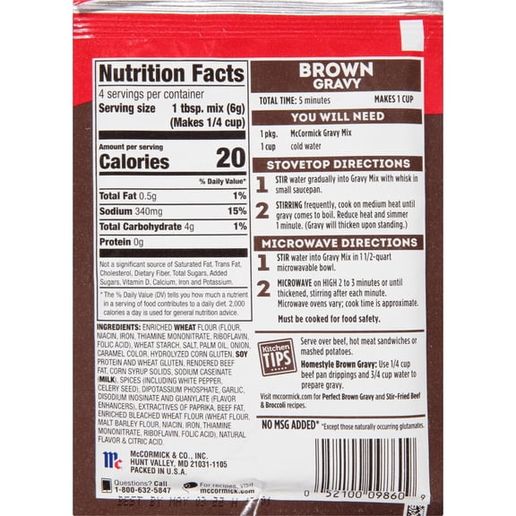 McCormick Brown Gravy Mix 0.87 oz - Pack of 1
