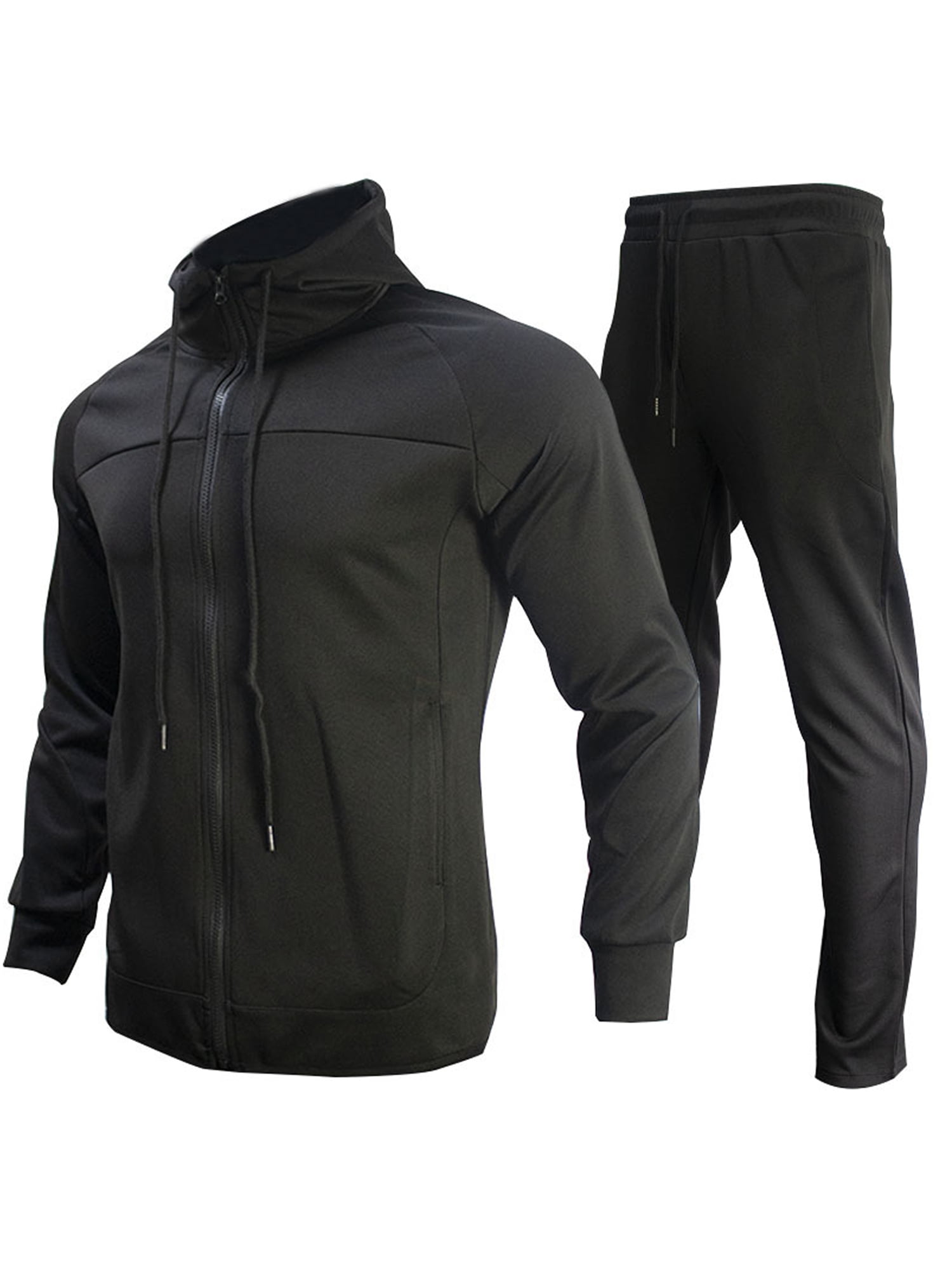 Men’s Sweatsuits 2 Piece Color Matching Sport Top Hoodie Tracksuit Sets