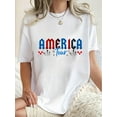 thumbnail image 1 of [1 Pce T-Shirt Décontracté à Imprimé Étoile Feu d'Artifice] T-Shirt à Manches Courtes Col Rond Décontracté pour Femmes, Tissu en Polyester Extensible Moyen, Motif Géométrique, avec Imprimé Feu d'Artifice et Étoiles, pour Toutes Saisons, 1 of 6