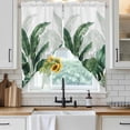 thumbnail image 3 of Swag Valance Curtains for Windows, Palm Leaves Tropical Light Filtering Kitchen Curtains with Rod Pocket, Green Botanical Summer Decorative Window Treatment Valances for Living Room, 28x36 - 2 PCS, 3 of 9