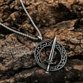 thumbnail image 5 of K-KED Mens Stainless Steel Circle Sword Pendant Necklace-default, 5 of 6