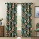 thumbnail image 2 of Cortinas opacas MYSKY HOME con estampado floral verde, 213 cm de longitud, 2 paneles, 2 of 8