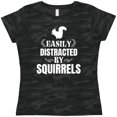 thumbnail image 3 of Inktastic Easily Distracted by Squirrels Women's T-Shirt, 3 of 5