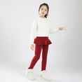 thumbnail image 6 of GYRATEDREAM Kid Girls Footless Leggings with Ruffle Tutu Skirt Fleece Lined Warm Thick Pantskirt Pants Tights 3-11 Years, 6 of 10