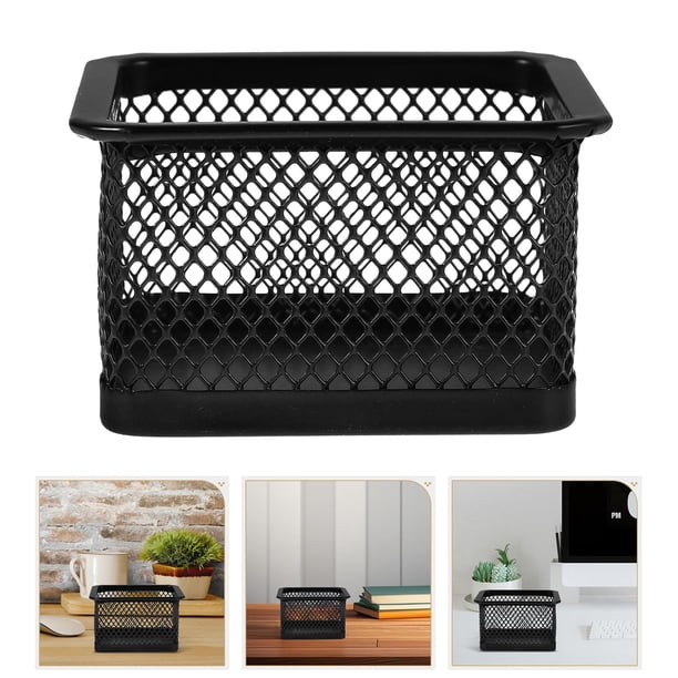 FUEENIRVA 4Ud Organizador De Clips De Papel En Malla Negro Para Escritorio Oficina Guarda Suministros Con Estilo
