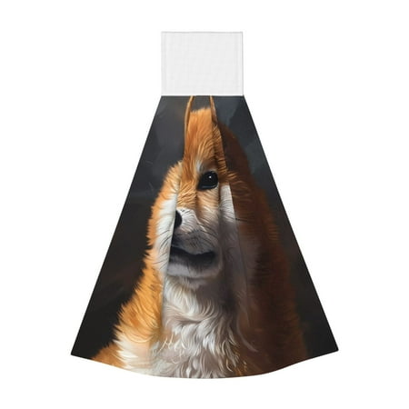 

Lukts Regal Shiba Inu for Coral Fleece Velcro Towel Suitable for Bathroom Kitchen Hanging Absorbent Towel Household Items