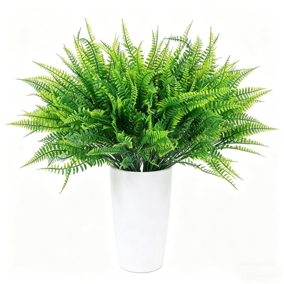 Coolmade 4 Pack Artificial Plants Boston Fern Bush Plant Shrubs,Artificial Boston Fern Plants Greenery Bushes Flower for House Office Garden Indoor Outdoor Decor