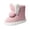 Pink, variant on Women’s Cartoon Rabbit Slippers - Solid Color Warm Flat Short Cotton Boots for Women, Cute Bedroom Comfy House Shoes