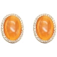 thumbnail image 2 of SPRING PARK Women Earrings Oval Crystal Shiny Rhinestone Fake Studs Stud Non Pierced Ear Clips, 2 of 8