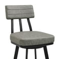 thumbnail image 6 of Armen Living Jinab 26" Swivel Metal & Faux Leather Counter Stool in Black/Gray, 6 of 7