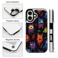 thumbnail image 3 of Compatible with iPhone 11 12 13 mini 14 15 16 Pro Max Plus Wallet Case with Card Holder, PU Leather Kickstand Card Slots Case ( Dark Monster Pattern, iPhone 12 Pro), 3 of 7