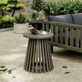 thumbnail image 3 of Auranook Outdoor Acacia Wood Patio Side Table, Round Coffee Table for Backyard, Lawn, Balcony,Grey Finish, 3 of 8