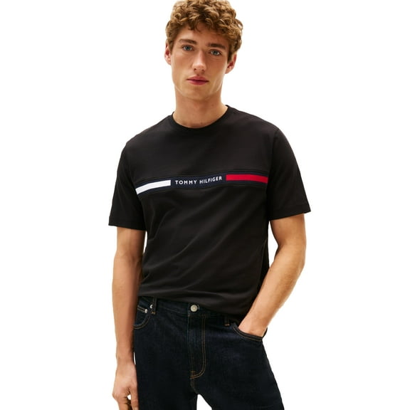 Tommy Hilfiger Men's Chest Insert Tee Black