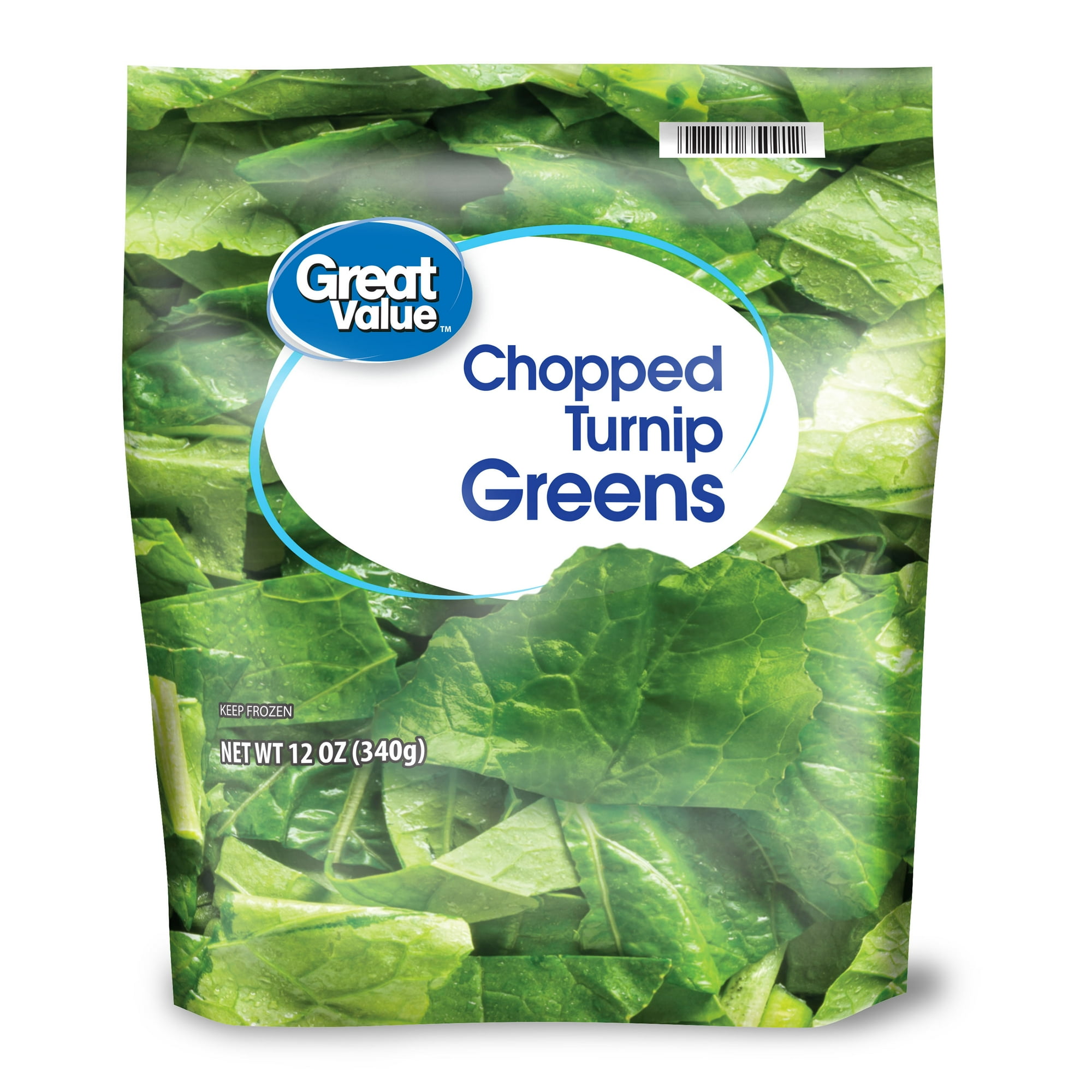 Great Value Chopped Turnip Greens, 12 oz (Frozen)