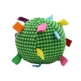 thumbnail image 2 of Qiopertar Pet Plush Rattle Ball, Interactive Cat Dog Toy with Bells Ribbons, Bite-Proof Chew Ball for Indoor Play, Boredom Relief for Cats Dogs, Green, 2 of 6