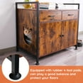 thumbnail image 6 of TC-HOMENY Cat Litter Box Enclosure Cabinet Wooden Pet House Furniture End Table Drawer Storage, 6 of 10