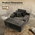 thumbnail image 3 of Vcatnet 67"x48" Chaise Lounge Chair Indoor Oversized Lounge Couch Upholstered Corduroy Sofa Bed for Living Room and Bedroom, Gray, 3 of 9