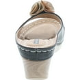 thumbnail image 3 of GOOD CHOICE Womens Black 1 Platform Flower Detail Comfort Sydney Round Toe Wedge Slip On Slide Sandals 6.5, 3 of 3