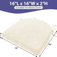 thumbnail image 3 of Chair Cushions for Dining Chairs with Ties and Removable Cover, Dining Kitchen Chair Pads with Non-Slip Bottom, High-Resilience Indoor Seat Cushions, 16'' x 16'' x 2'', Set of 4, Beige, 3 of 6