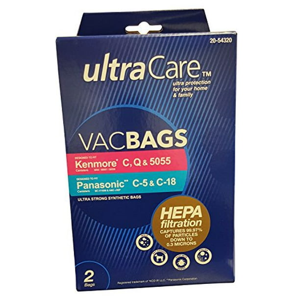 Ultracare Kenmore Q Canister Hepa Cloth Bags 2 pk