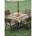 thumbnail image 4 of Outdoor Tablecloth with Umbrella Hole for Patio/Picnic/Party/Camping, Vintage Sunflower Truck Waterproof Table Cloth Square Cover Washable, Wooden Summer Botanical Floral Retro (60"x 60"), 4 of 8