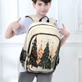 thumbnail image 6 of FORMRS Unisex School Backpack 17" Student Travel Bag with Laptop Compartment, Beige Christmas Trees, 6 of 7