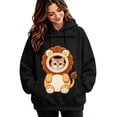 thumbnail image 3 of DHFJKG Women's Hoodie With Pet Pouch, Cute Lion Graphic Pet Holder Zipper Pocket Carries Pullover, 3 of 4