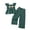 A225-Green, variant on TOWED22 Baby Girl Toddler Outfits 2pcs Sleeveless Gingham Print Smocked Camisole Solid Color Long Pants(Green,4-5 Y)