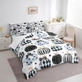 thumbnail image 4 of Manfei Fashion Buffalo Pumpkin Twin Bedding Sets 7-Piece, Cartoon Stars Print Bedding Comforter Set, Teens Kids Child Reversible Sheet Sets, Luxury Bedroom Decor, 4 of 8