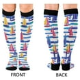 thumbnail image 4 of FORMRS Womens Knee High Socks Casual Long Thick Travel Daily Wear, 1 Pair, Blue Hand Drawn Sailboats, 4 of 6