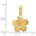 thumbnail image 4 of 14K Yellow Gold Diamond-Cut Plumeria Pendant (15 X 15) Made In United States k4826, 4 of 6