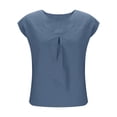 thumbnail image 6 of ZQUUVOU Women's Sleeveless Linen Blouse Drop Shoulder Cotton Linen Tank Tops Casual Summer Breathable Trendy Wear Navy, 6 of 8