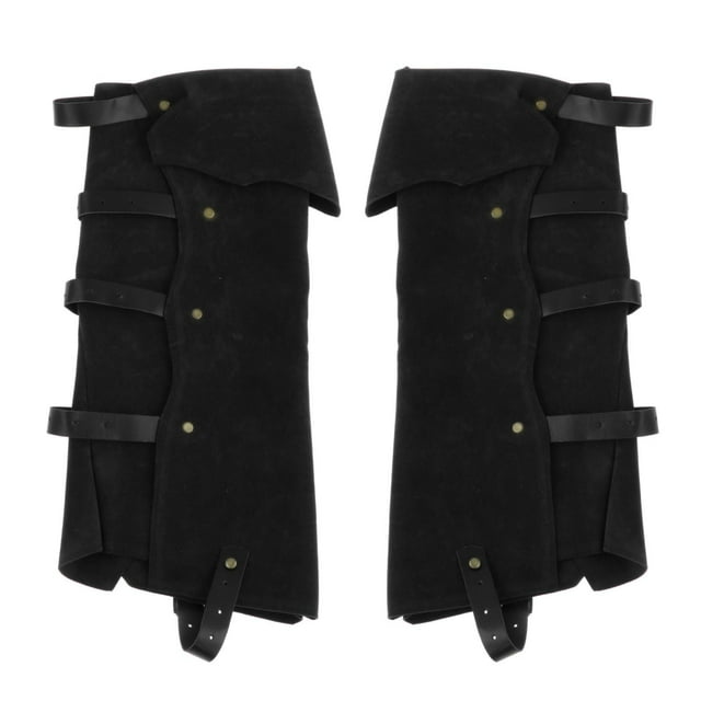 Cubiertas de botas de disfraces Salvador Polainas medievales Cubrebotas Pirata Negro
