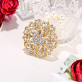 thumbnail image 2 of (Oro) Ramillete con broche de flores nupciales de inspiración vintage de cristal austriaco, 2 of 5