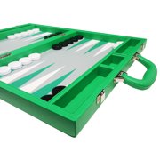 Silverman & Co. 16-inch Premium Backgammon Set - Medium - Green
