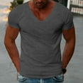 thumbnail image 2 of Big and Tall Shirts for Men Summer Short Sleeved V Neck Short Sleeved Solid Color Casual Slim V Neck T Shirt T Shirts Men Pack for Custom Shirt Long Sleeves Man S, 2 of 5