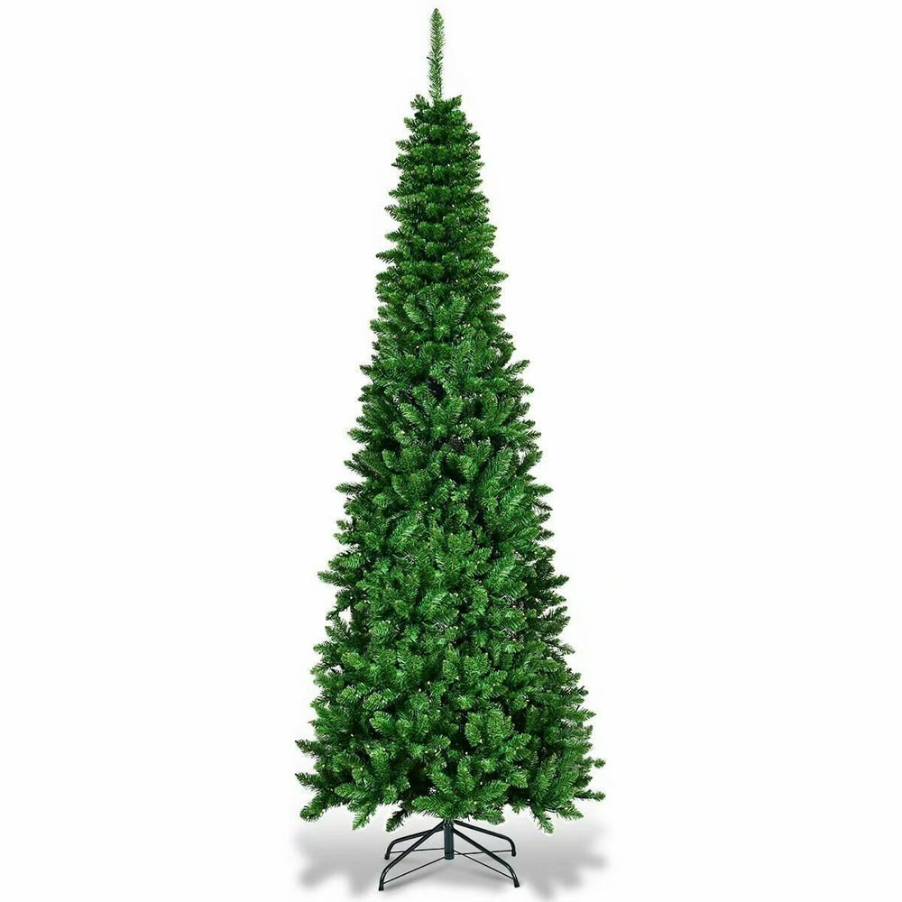 7.5' Pre-Lit Hinged Artificial Pencil Christmas Tree - Walmart.com ...