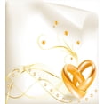 thumbnail image 3 of Ambesonne Wedding Duvet Cover Set, Rings Heart 3D Style, 2-Calking, Marigold White, 3 of 3