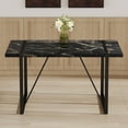 thumbnail image 3 of 55" Black Industrial Dining Table for 4-6 People, Rectangular Mdf Table with Metal Legs (35.4"W X 30"H), 3 of 21