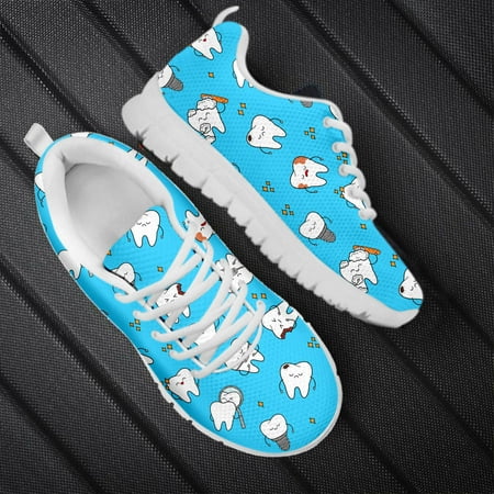 

Woman Flats Ladies Sneakers Funny Tooth Dentist Print Female Running Jogging Sport Casual Shoes Lace-Up Women Walking Footwear