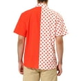 thumbnail image 3 of INSPIRE CHIC Men's Summer Polka Dots Short Sleeves Button Down Patchwork Shirt S Red, 3 of 7